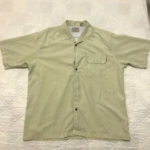 Oobe made on Earth green button front‎ short sleeve shirt Large